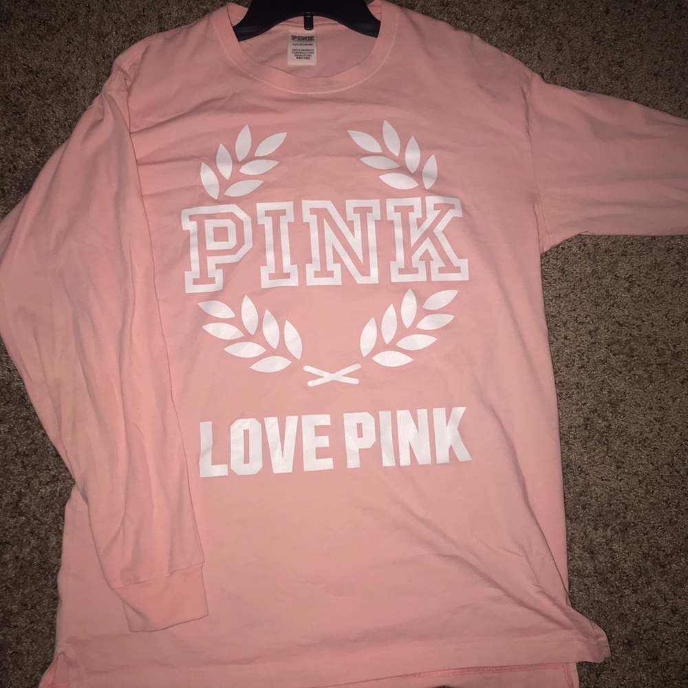 PINK salmon long sleeve tee